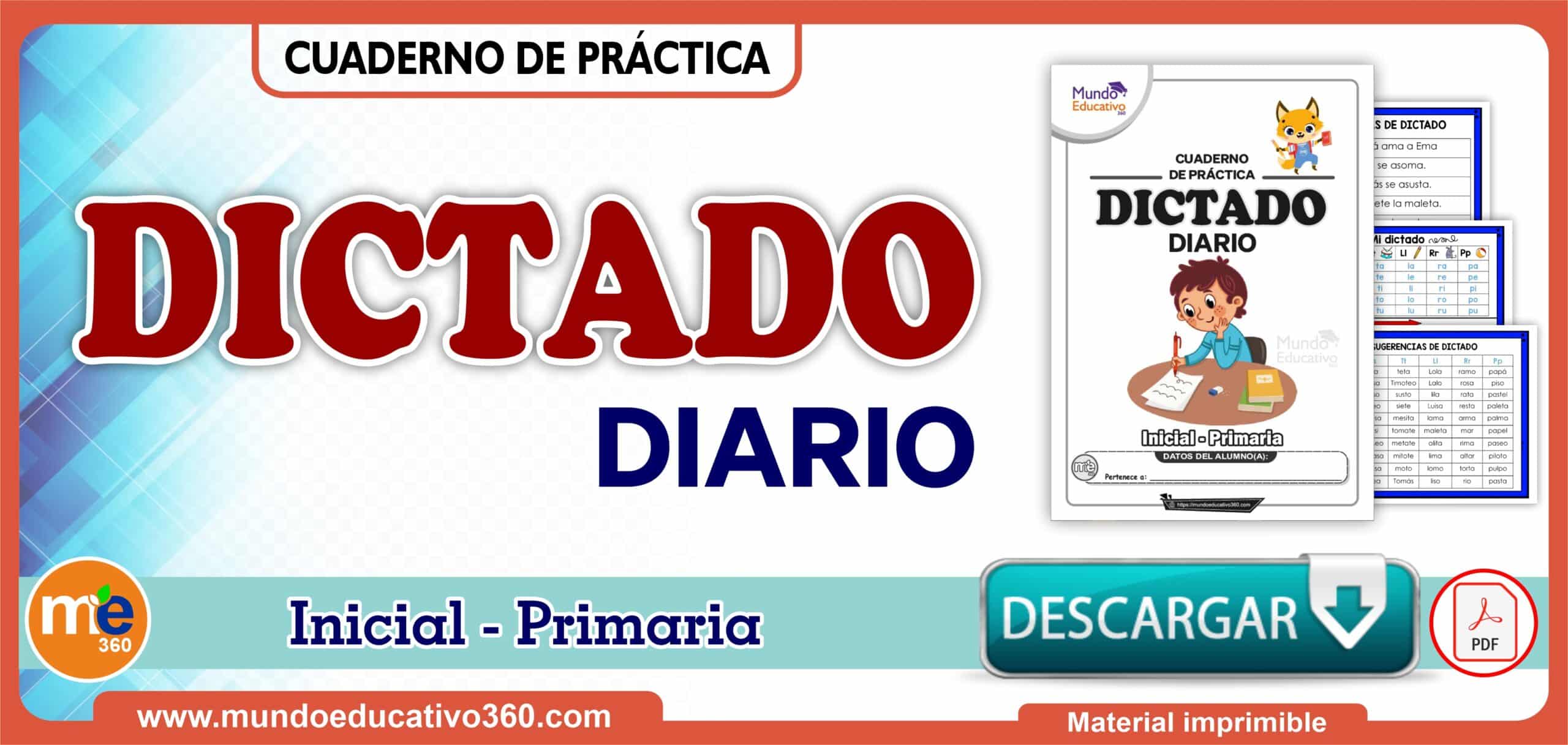 Cuaderno DICTADOS DIARIO Inicial y Primaria